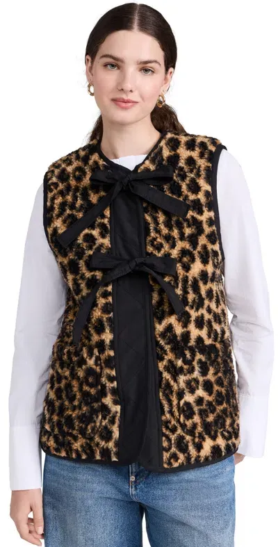 Damson Madder Marta Borg Gilet Vest Leopard