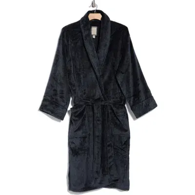 Daniel Buchler Mosaic Texture Fleece Robe In Black