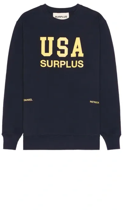 Daniel Patrick Usa Surplus Crewneck In 海军蓝 & 黄色