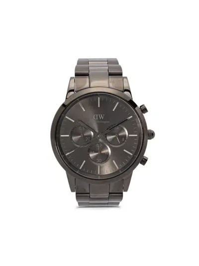 Daniel Wellington Iconic Chronograph Link 42mm In Grey