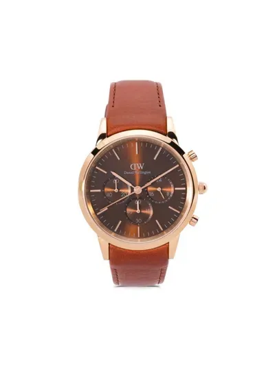 Daniel Wellington Iconic Chronograph St Mawes 42mm In Brown