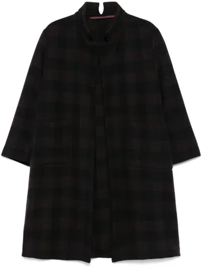 Daniela Gregis Checked Coat In Brown