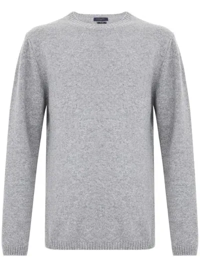 Daniele Fiesoli Gray Merino Wool Crewneck Sweater In Grey