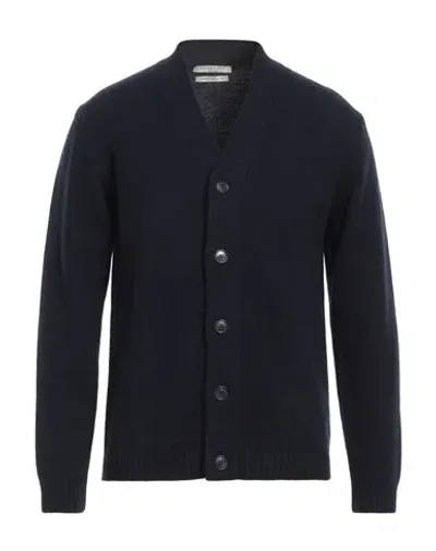 Daniele Fiesoli Man Cardigan Midnight Blue Size L Cashmere In Black