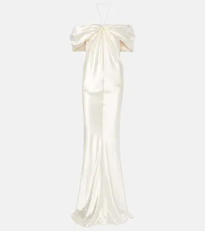 Danielle Frankel Bridal Cleo Wool And Silk Gown In White