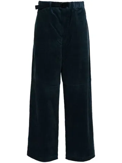 Danton Belted Corduroy Trousers In Blue