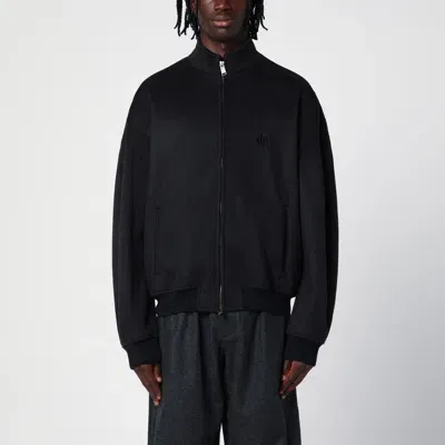 Darkpark Black Wool Bomber Jacket In White