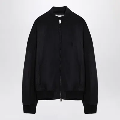 Darkpark Black Wool Bomber Jacket In White