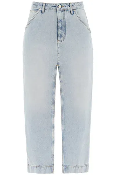 Darkpark High-waist Long Denim Skirt In Light Blue