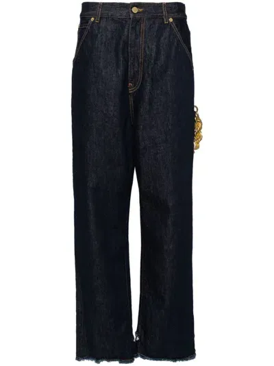 Darkpark Lisa Chain Wide-leg Jeans In Blue