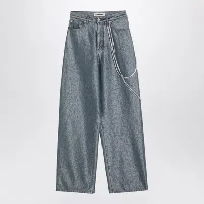 Darkpark Loose Denim Jeans With Chain In Blue