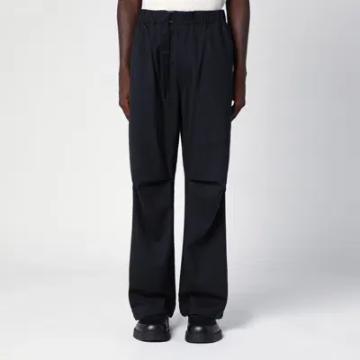 Darkpark Navy Blue Track Pants In Wool