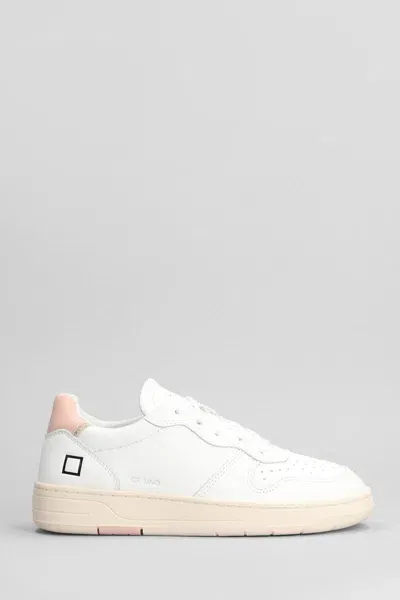 Date Low Top Leather Trainers In White