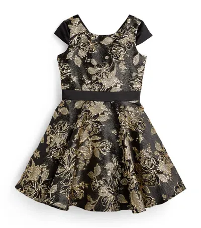 David Charles Kids' Floral Jacquard Dress In Green