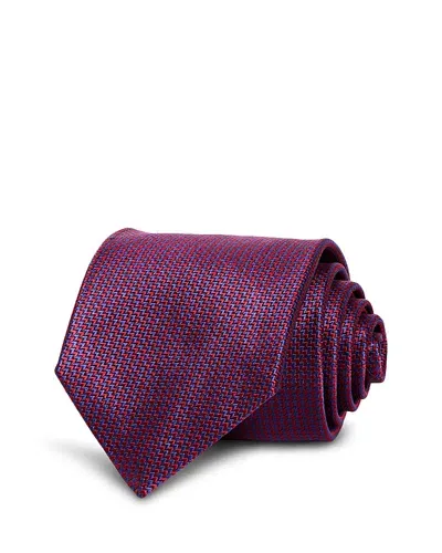 David Donahue Geometric Pattern Silk Blend Tie In Merlot