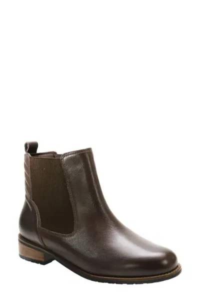 David Tate Luxe Waterproof Bootie In Brown Calf/suede