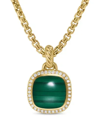 David Yurman 18kt Yellow Gold Albion Malachite And Diamond Pendant In 金色