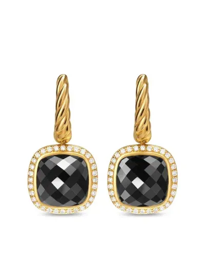 David Yurman 18kt Yellow Gold Albion Onyx And Diamond Earrings In 金色