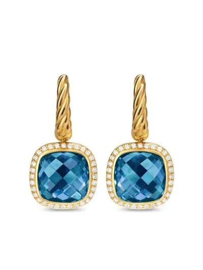 David Yurman 18kt Yellow Gold Albion Topaz And Diamond Earrings