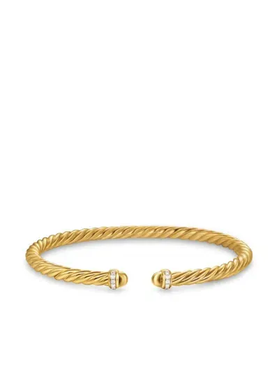 David Yurman 18kt Yellow Gold Cablespira Diamonds Bracelet