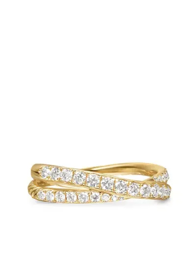 David Yurman 18kt Yellow Gold Crossover Diamond Ring