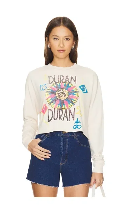 Daydreamer Duran Duran Usa Tour 1984 Cropped Sweatshirt In 污白色