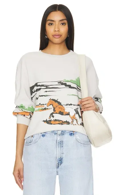 Daydreamer Running Horses Sweatshirt In Multi