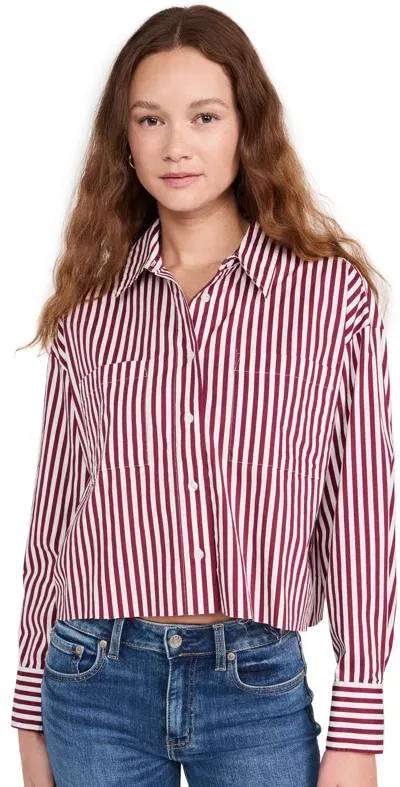 Daze Academy Button Down Malbec Stripe