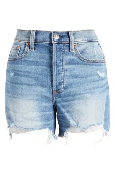 Daze Bottom Line Distressed Denim Shorts In Wishes