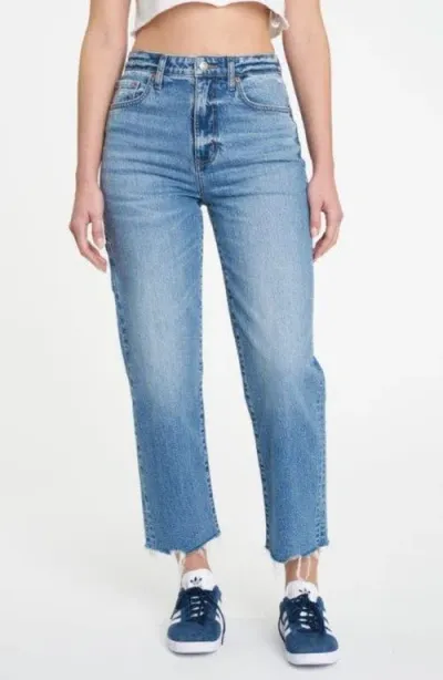 Daze Sun Utility Raw Hem Crop Straight Leg Jeans In Blue