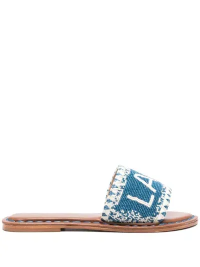 De Siena Lake Como Beads Flat Sandals In Blue