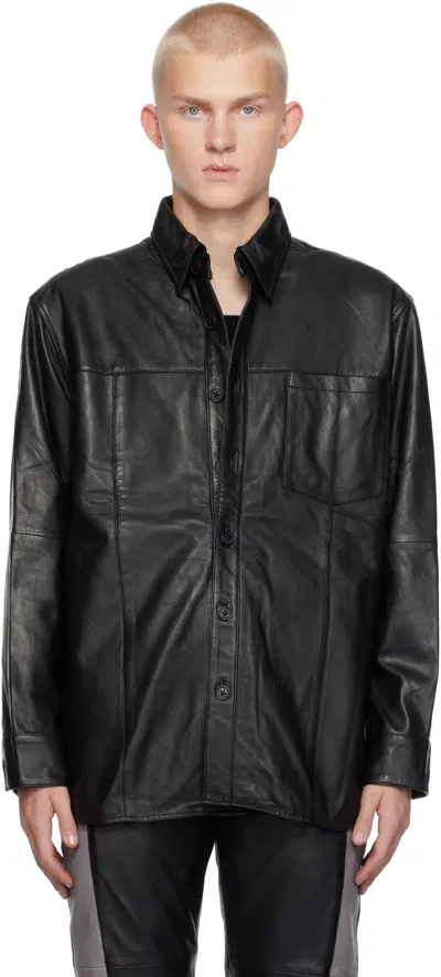 Deadwood Black Spike Leather Shirt