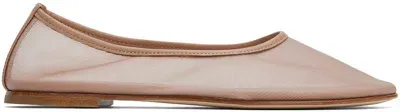 Dear Frances Pink Balla Mesh Ballerina Flats In Nude