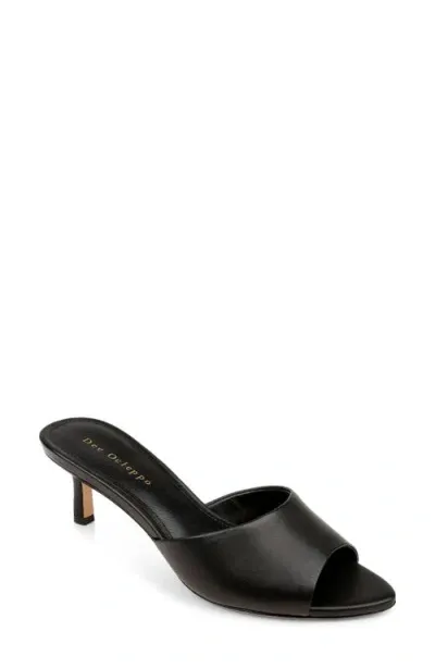 Dee Ocleppo Bogota Pointed Toe Slide Sandal In Black Leather