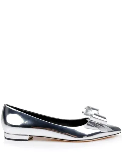 Dee Ocleppo Clinton Leather Ballerina Shoes In Silver