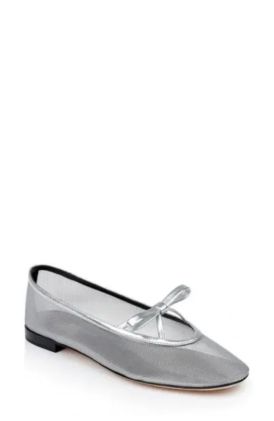 Dee Ocleppo Dixon Mary Jane Ballet Flat In Silver Metallic