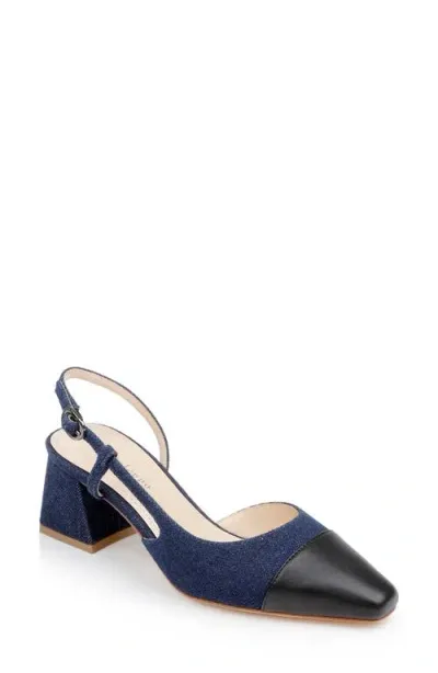 Dee Ocleppo Naples Cap Toe Slingback Pump In Blue/black