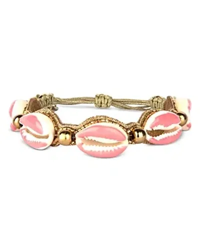 Deepa By Deepa Gurnani Anise Bead & Shell Slider Bracelet In Pink/gold