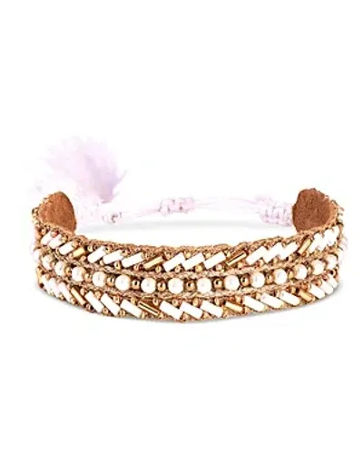 Deepa By Deepa Gurnani Caisyn Beaded Slider Bracelet In White/gold