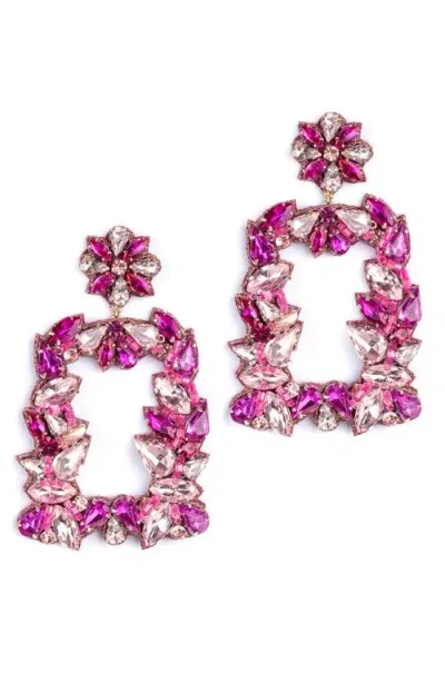 Deepa Gurnani Anushka Drop Earrings In Fuchsia