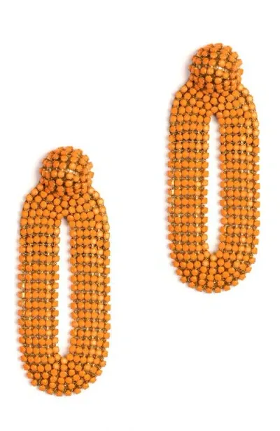 Deepa Gurnani Bianca Earrings In Orange