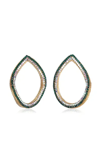 Deepa Gurnani Eve Beaded Earrings In Green