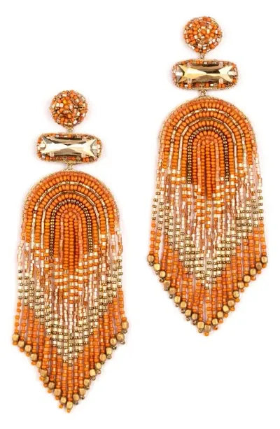 Deepa Gurnani Ishani Beaded Drop Earrings In Copper