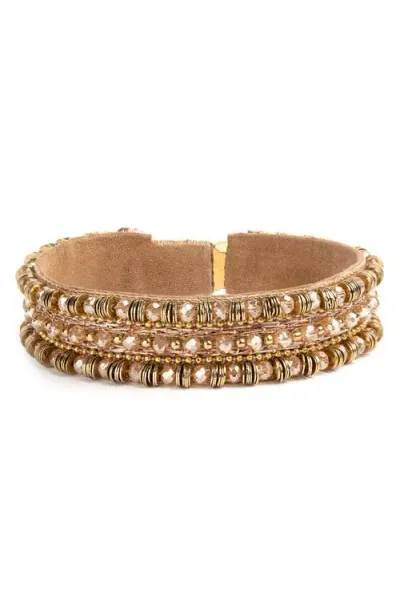 Deepa Gurnani Milani Cuff Bracelet In Peach