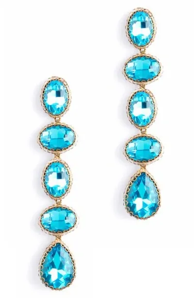 Deepa Gurnani Tyra Drop Earrings In Aqua