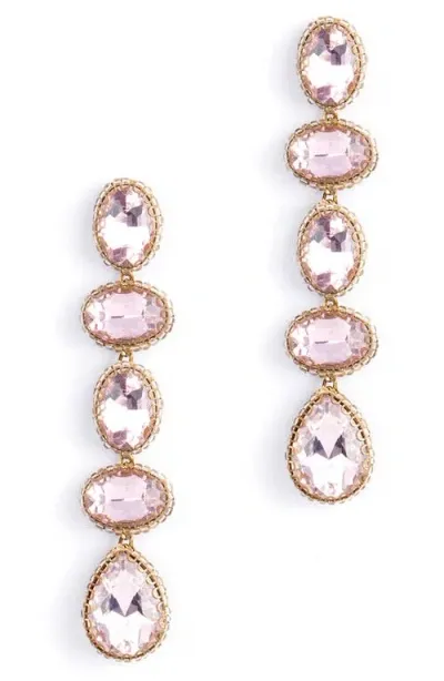 Deepa Gurnani Tyra Drop Earrings In Baby Pink