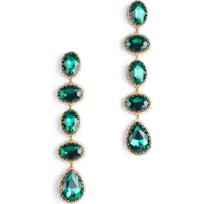 Deepa Gurnani Tyra Drop Earrings In Emerald