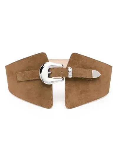 Dehanche Arya Suede Wide Belt In Brown