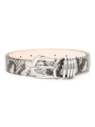 Dehanche Hollyhock Snakeskin-effect Leather Belt In Neutrals