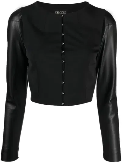 Del Core Cut-out Cropped Jacket In Black